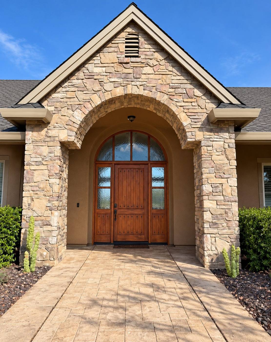 Grand estate entry, before Christmas styling