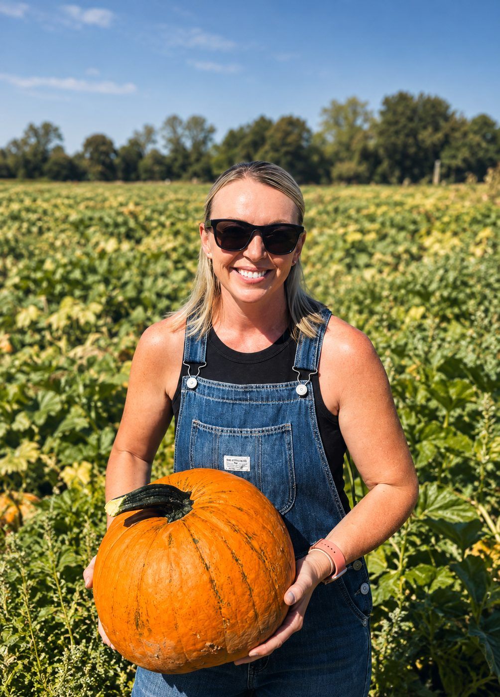 Jodi Anderson, owner of The Pampered Porch, at a pumpkin patch